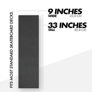 33” x 9” BLACK 80AB Supreme Skateboard Grip Tape Non Skid Anti Slip Sticker Tape